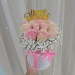 Flower Bouquet Pink Athena Roses Box
