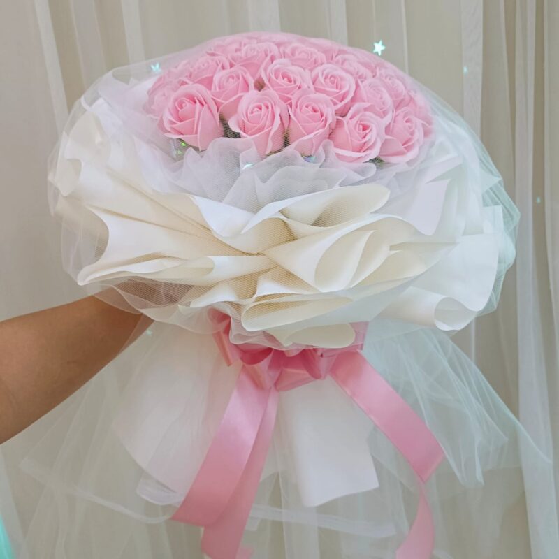 Radiant Bliss – 40 Pink Soap Roses | Florist in Kajang
