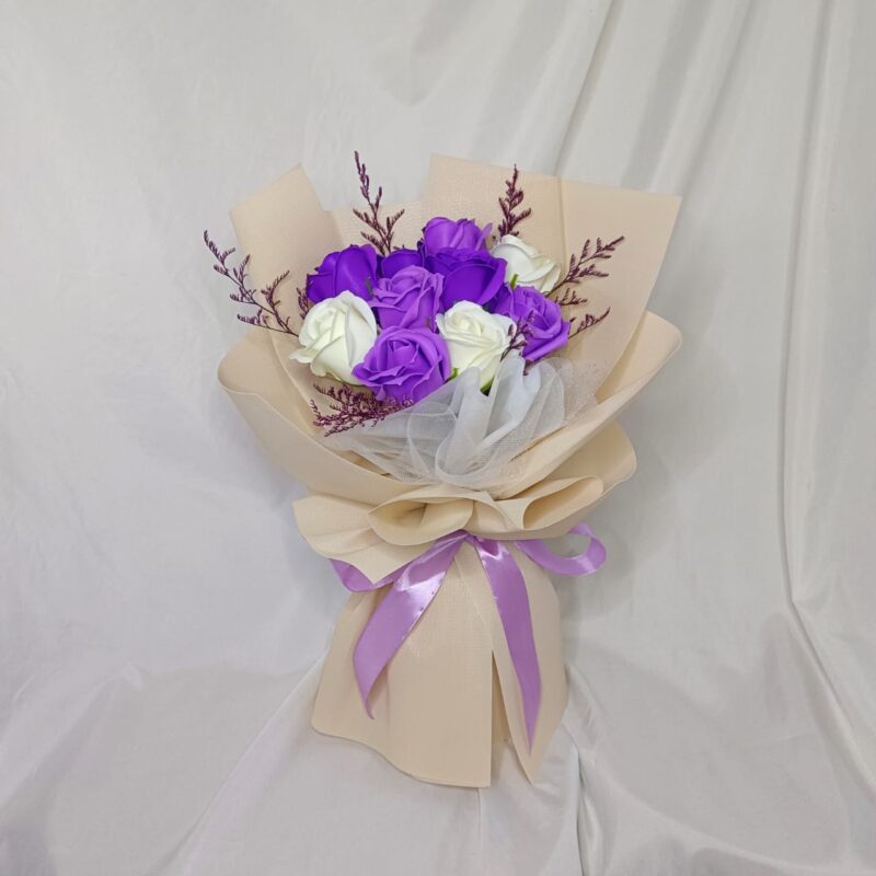 Purplish Style – 10 Soap Roses Bouquet | Florist in Kajang