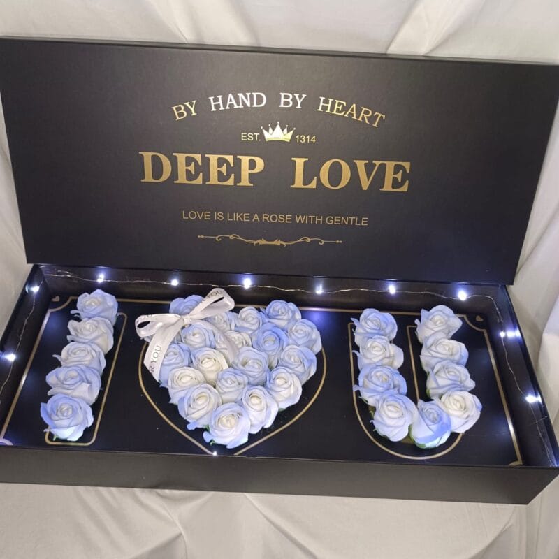 Deep Love Ice Blue Soap Roses – Florist in Kajang